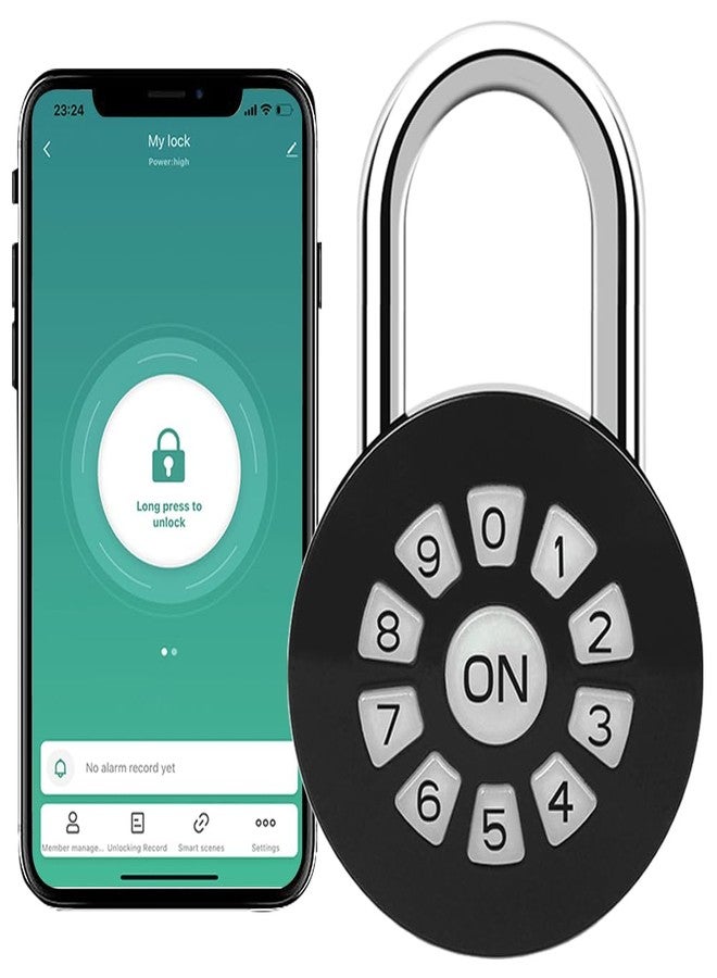قفل ذكي بكلمة مرور، قفل يتم التحكم فيه بكلمة المرور/تطبيق الهاتف (iOS/Android)، منح الوصول عن بعد عبر البلوتوث ورموز PIN، قفل البوابة والخزانة ومكان التخزين. - Image 1